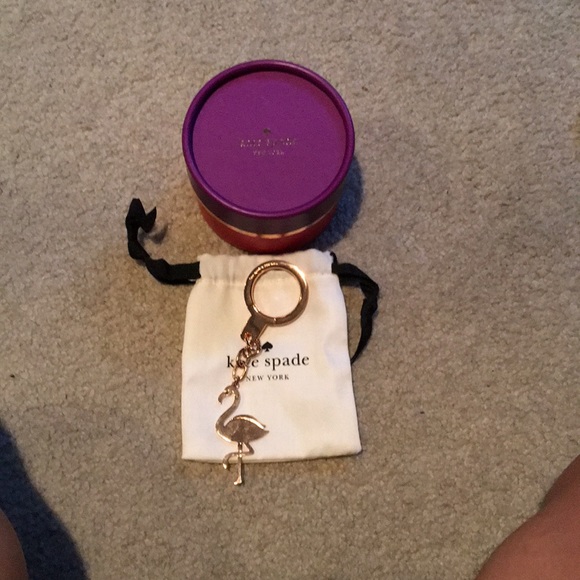 kate spade Accessories - Kate spade flamingo rose gold key chain.